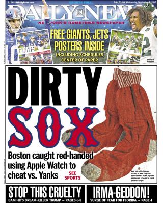 daily news shows dirty red sox